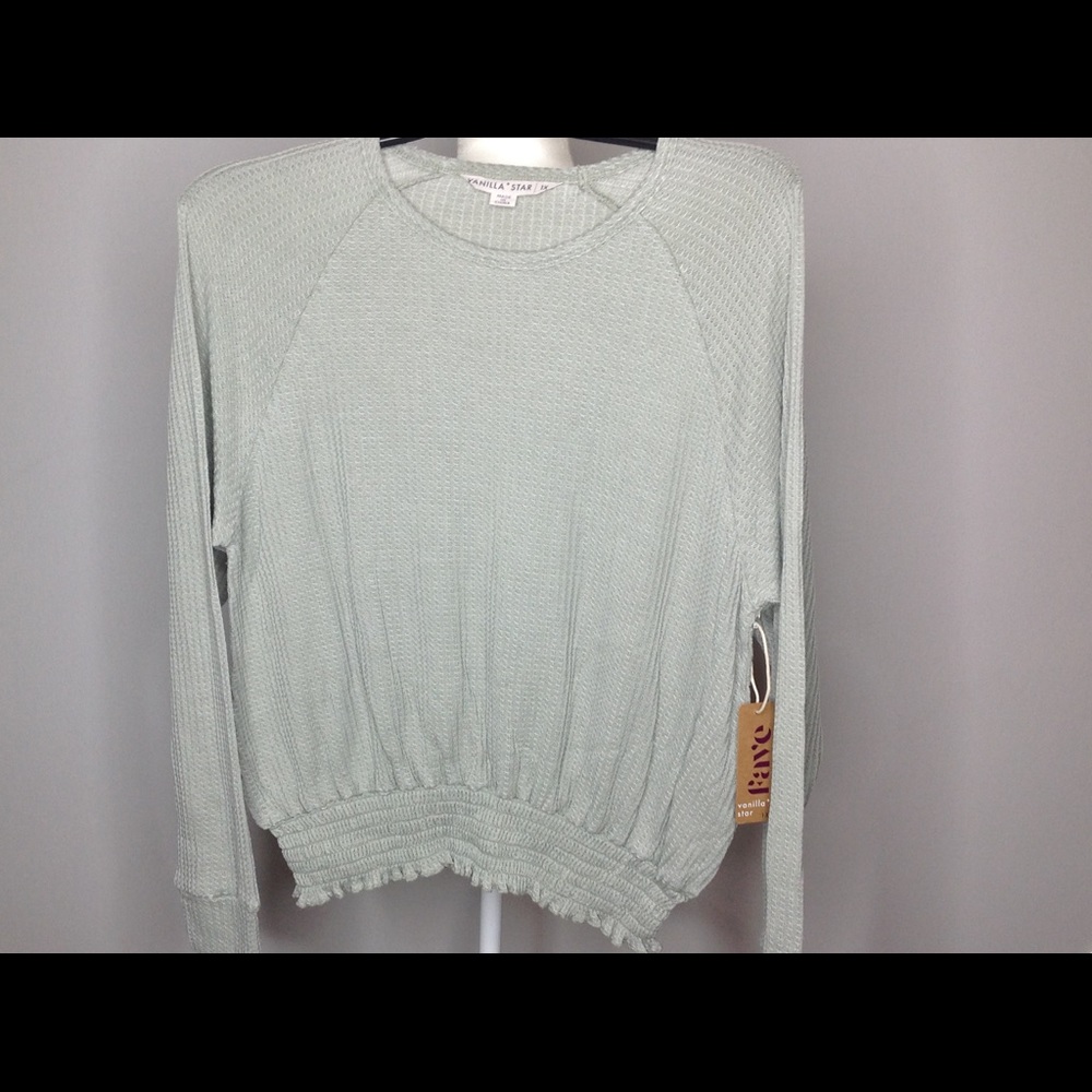Vanilla Star Waffle Knit Long Slv. Blouse Sz. 1X